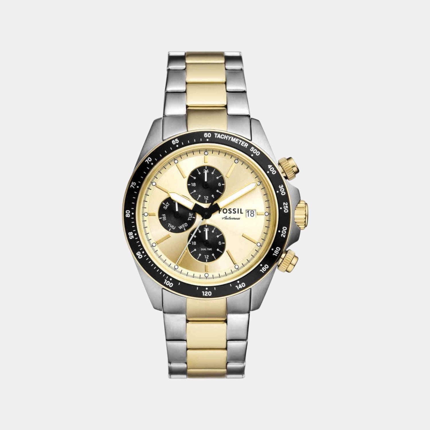 Autocross Men Quartz Gold Dial Chronograph Stainless Steel Watch FS6126