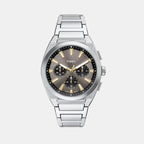 Everett Men Quartz Grey Dial Analog Stainless Steel Watch FS6128
