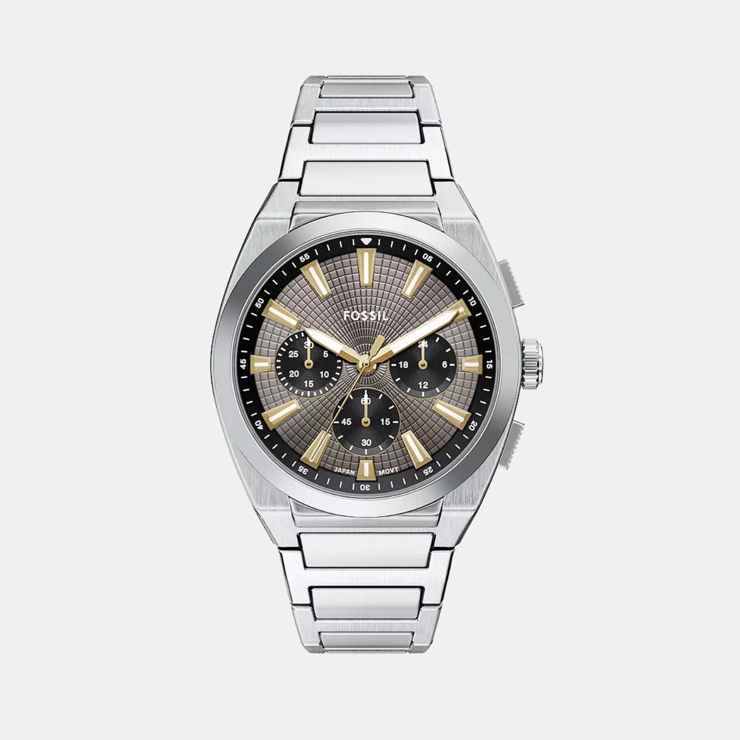 Everett Men Quartz Grey Dial Analog Stainless Steel Watch FS6128