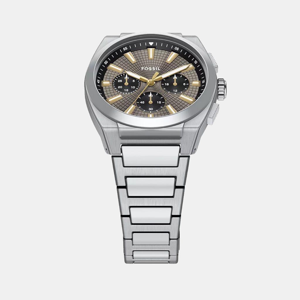 Everett Men Quartz Grey Dial Analog Stainless Steel Watch FS6128