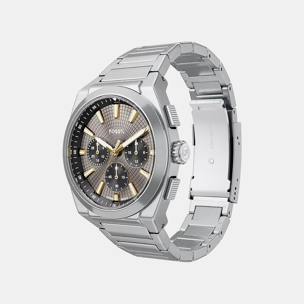 Everett Men Quartz Grey Dial Analog Stainless Steel Watch FS6128