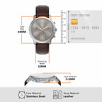 Neutra Men Quartz Grey Dial Chronograph Leather Watch FS6129
