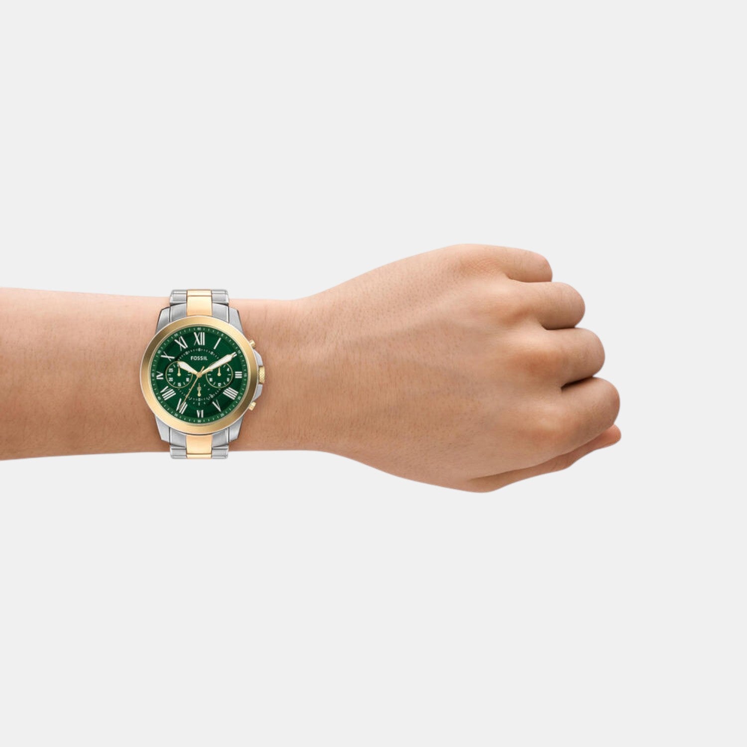 Grant Men Quartz Green Dial Chronograph Stainless Steel Watch FS6131