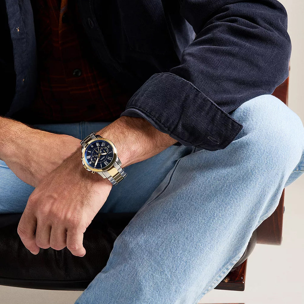 Grant Men Quartz Blue Dial Chronograph Stainless Steel Watch FS6132
