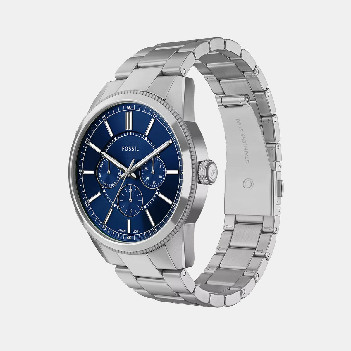 Pearson Men Quartz Blue Dial Multi-Function Stainless Steel Watch FS6134
