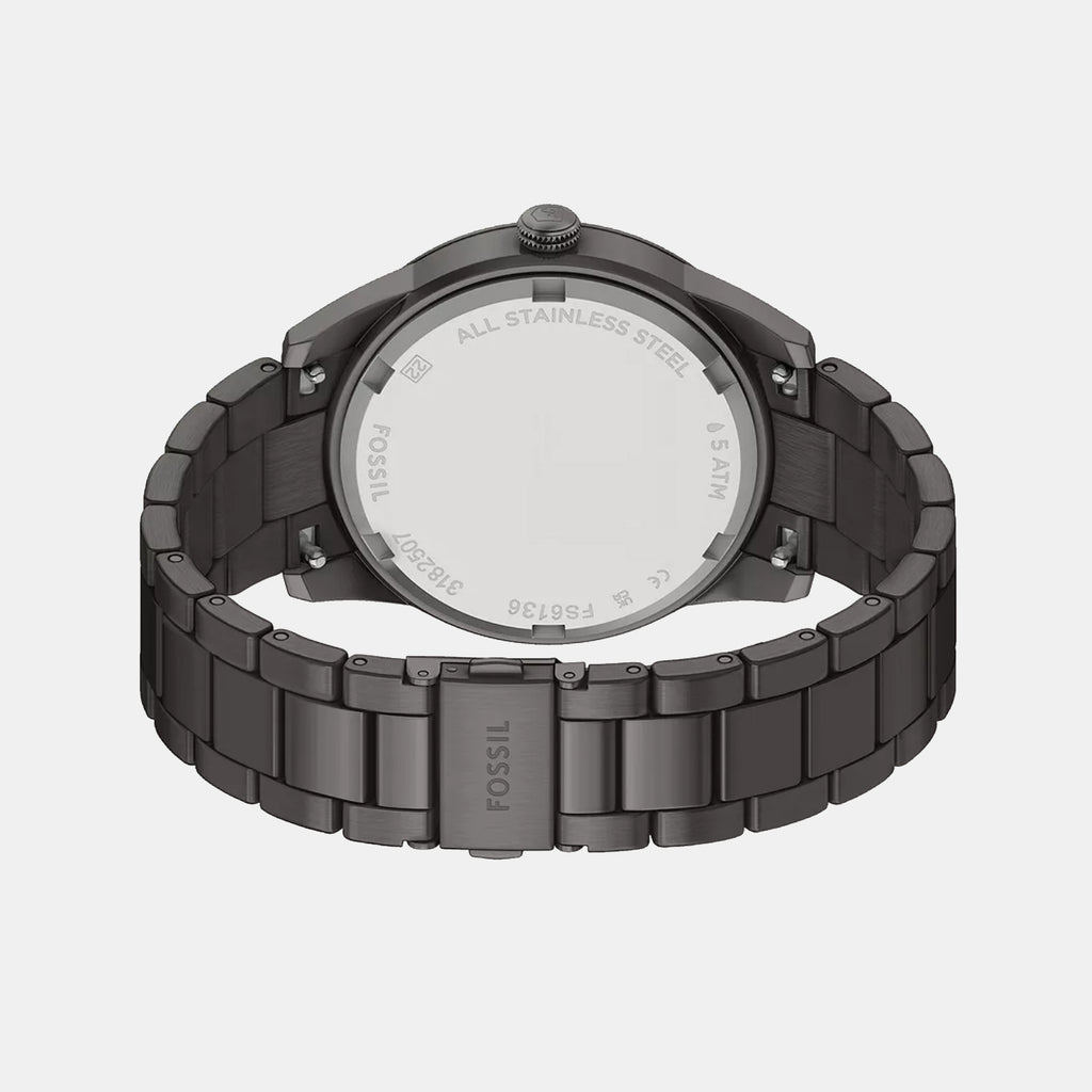 Pearson Men Quartz Black Dial Multi-Function Stainless Steel Watch FS6136