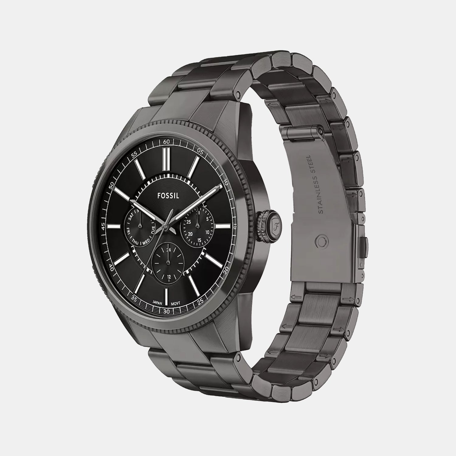 Pearson Men Quartz Black Dial Multi-Function Stainless Steel Watch FS6136