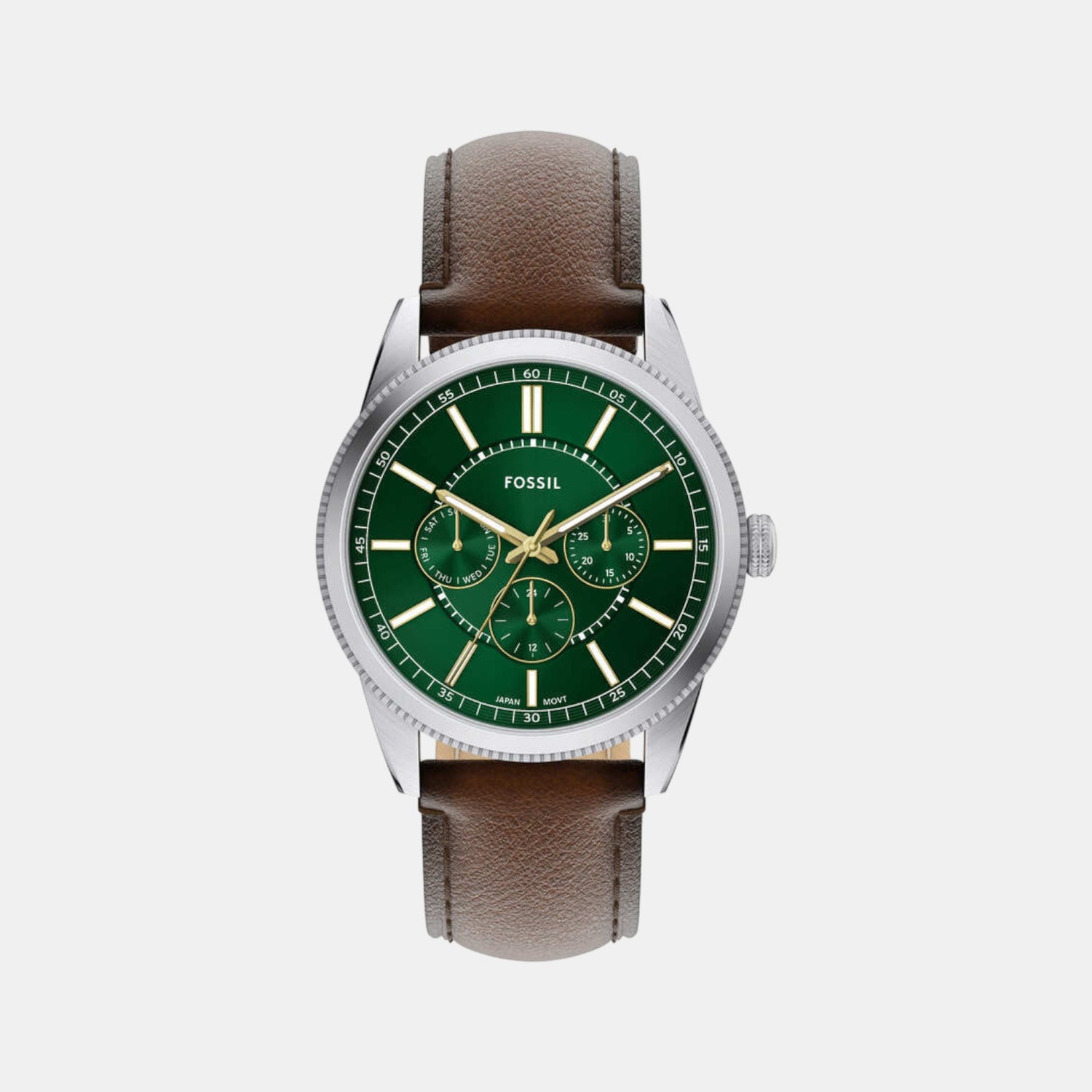 Pearson Men Quartz Green Dial Multi-Function Leather Watch FS6137