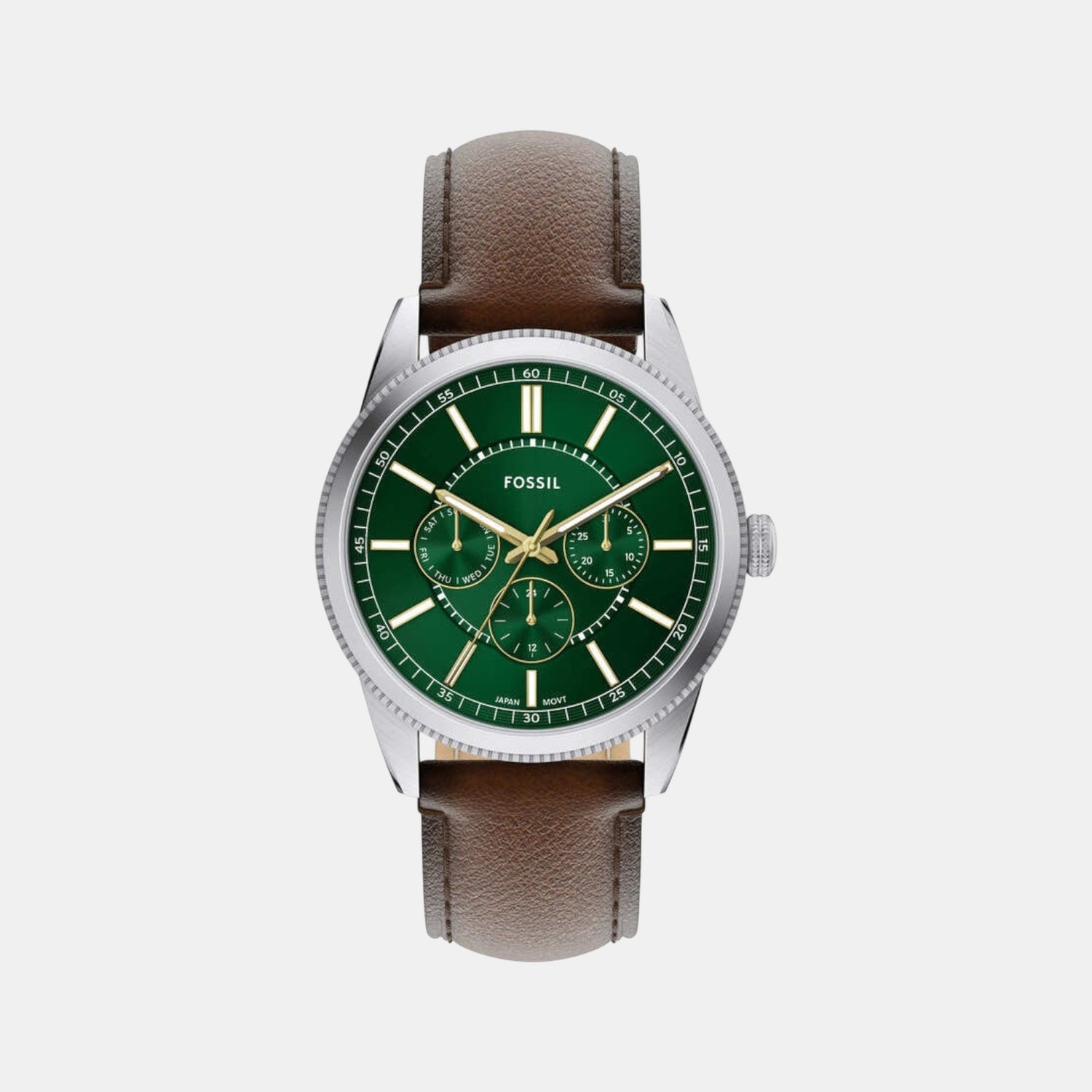 Pearson Men Quartz Green Dial Multi-Function Leather Watch FS6137
