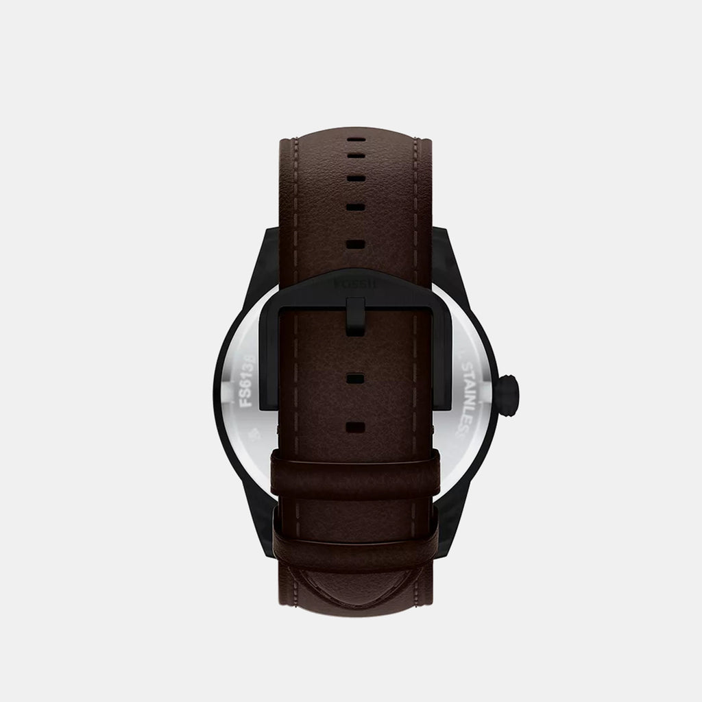 Fs6138 Fossil Pearson Men Black Leather Watch FS6138 – Just In Time