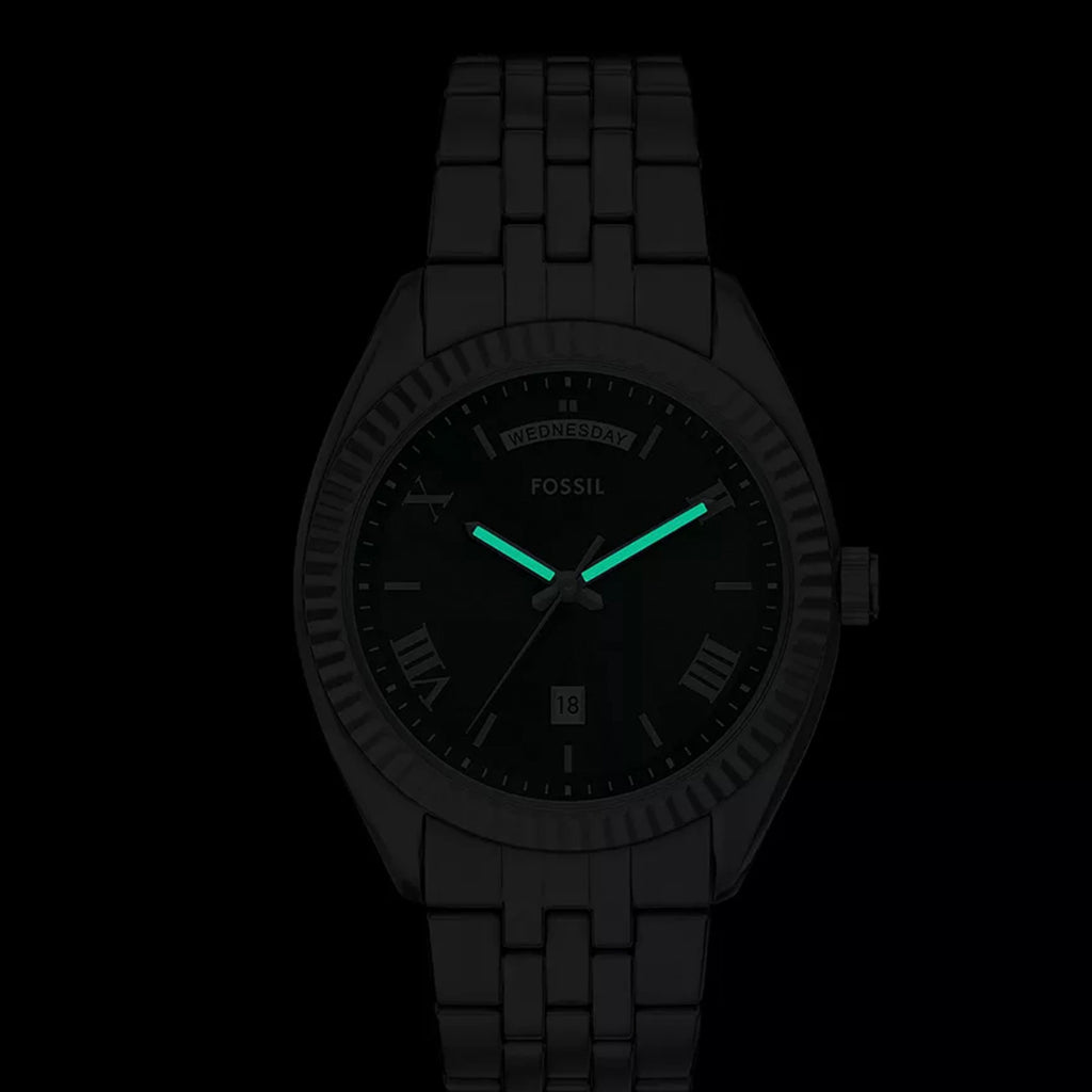 Campbell Men Quartz Black Dial Analog Stainless Steel Watch FS6139