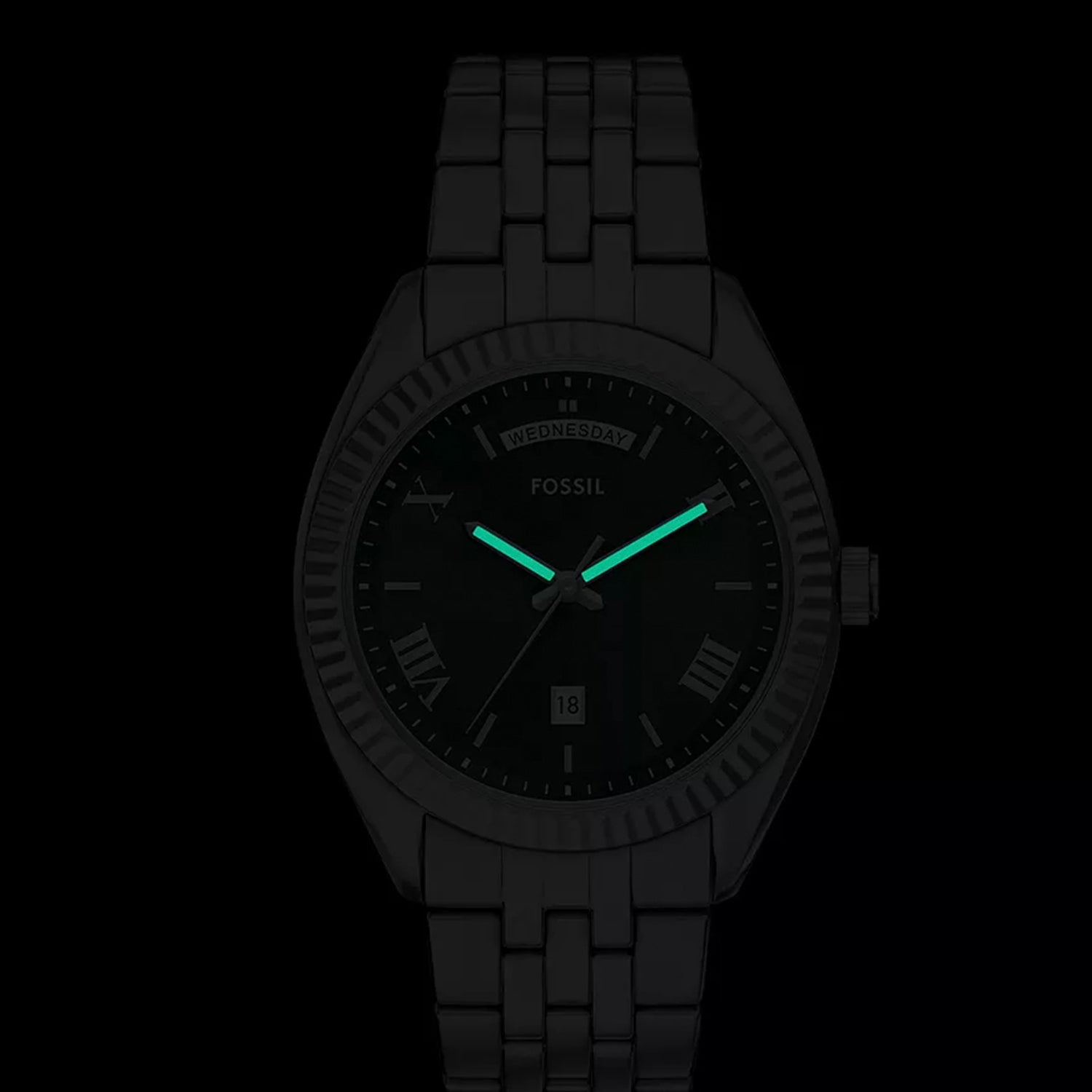 Campbell Men Quartz Black Dial Analog Stainless Steel Watch FS6139