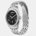 Campbell Men Quartz Black Dial Analog Stainless Steel Watch FS6139