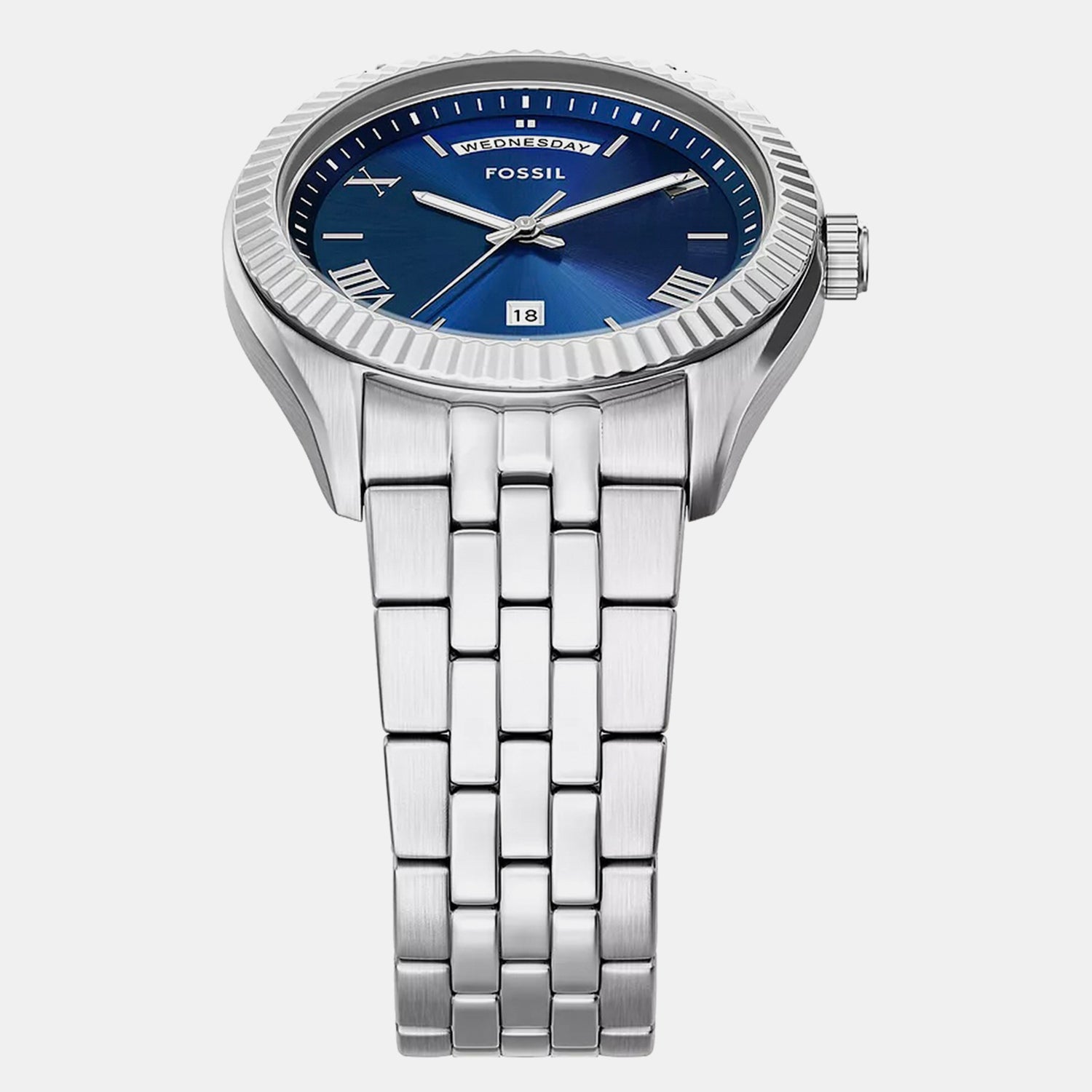 Campbell Men Quartz Blue Dial Analog Stainless Steel Watch FS6140