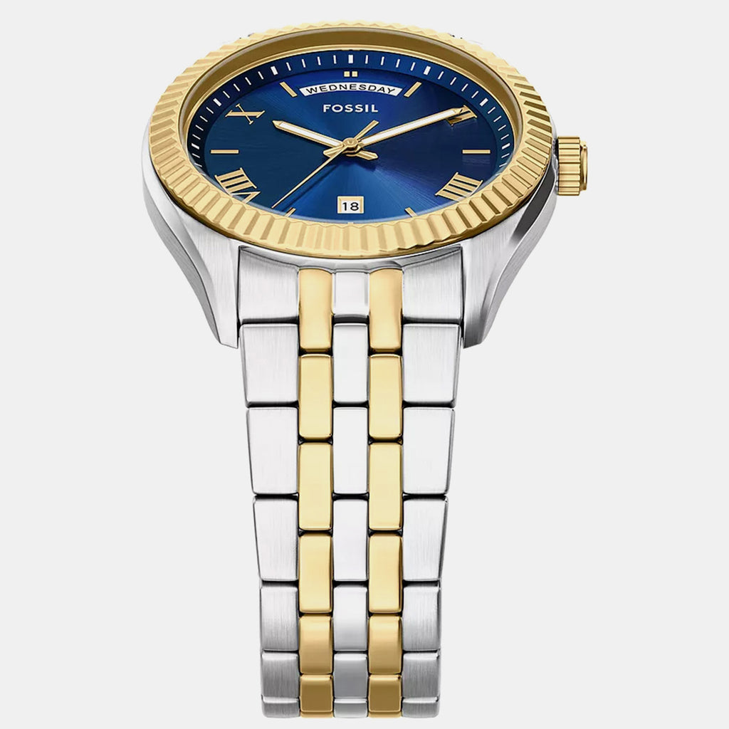 Campbell Men Quartz Blue Dial Analog Stainless Steel Watch FS6141
