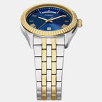 Campbell Men Quartz Blue Dial Analog Stainless Steel Watch FS6141