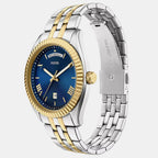 Campbell Men Quartz Blue Dial Analog Stainless Steel Watch FS6141