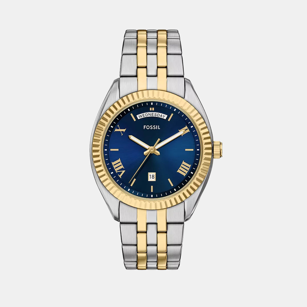 Campbell Men Quartz Blue Dial Analog Stainless Steel Watch FS6141