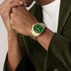 Campbell Men Quartz Green Dial Analog Stainless Steel Watch FS6142