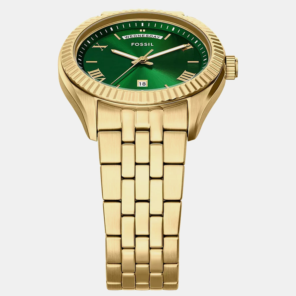 Campbell Men Quartz Green Dial Analog Stainless Steel Watch FS6142