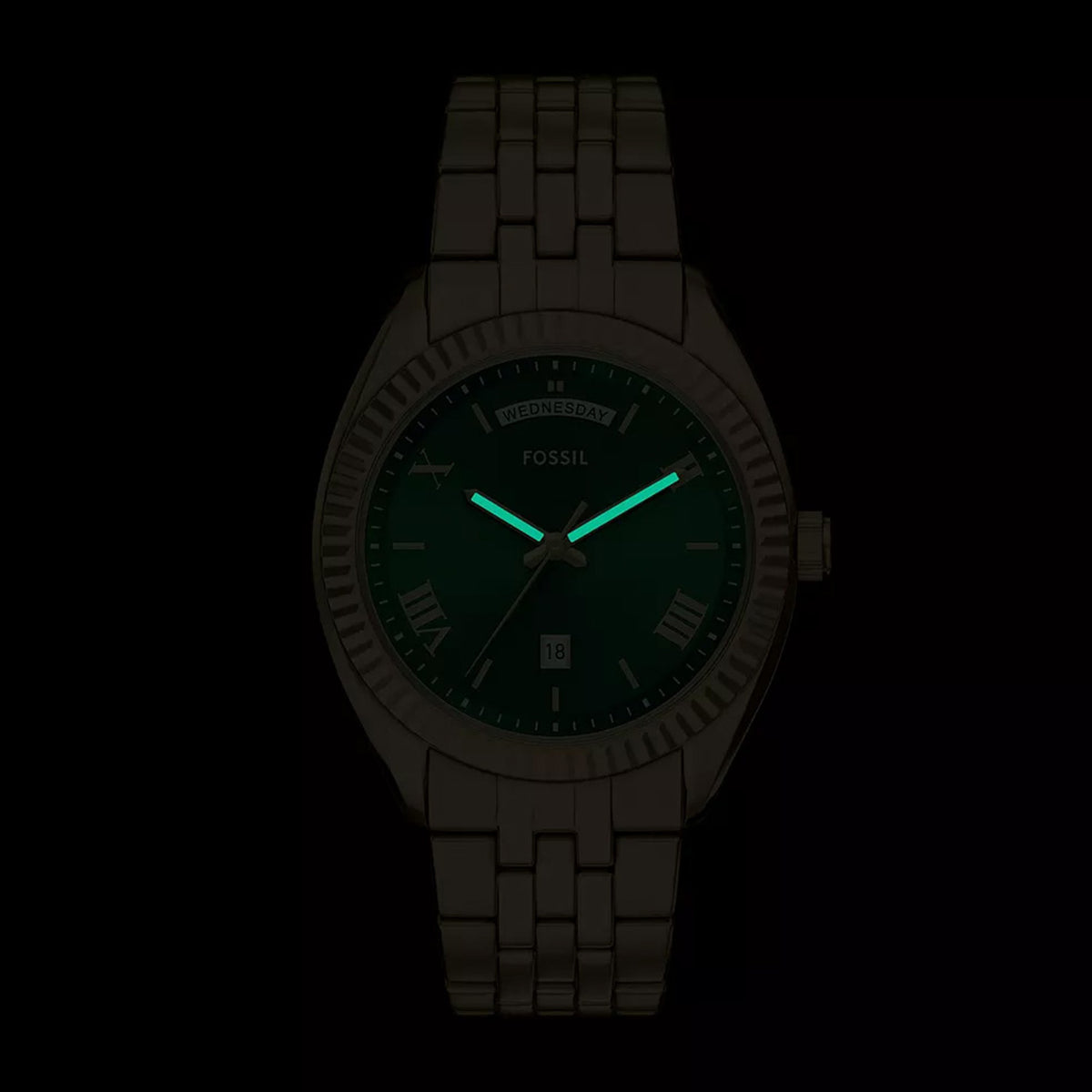 Campbell Men Quartz Green Dial Analog Stainless Steel Watch FS6142