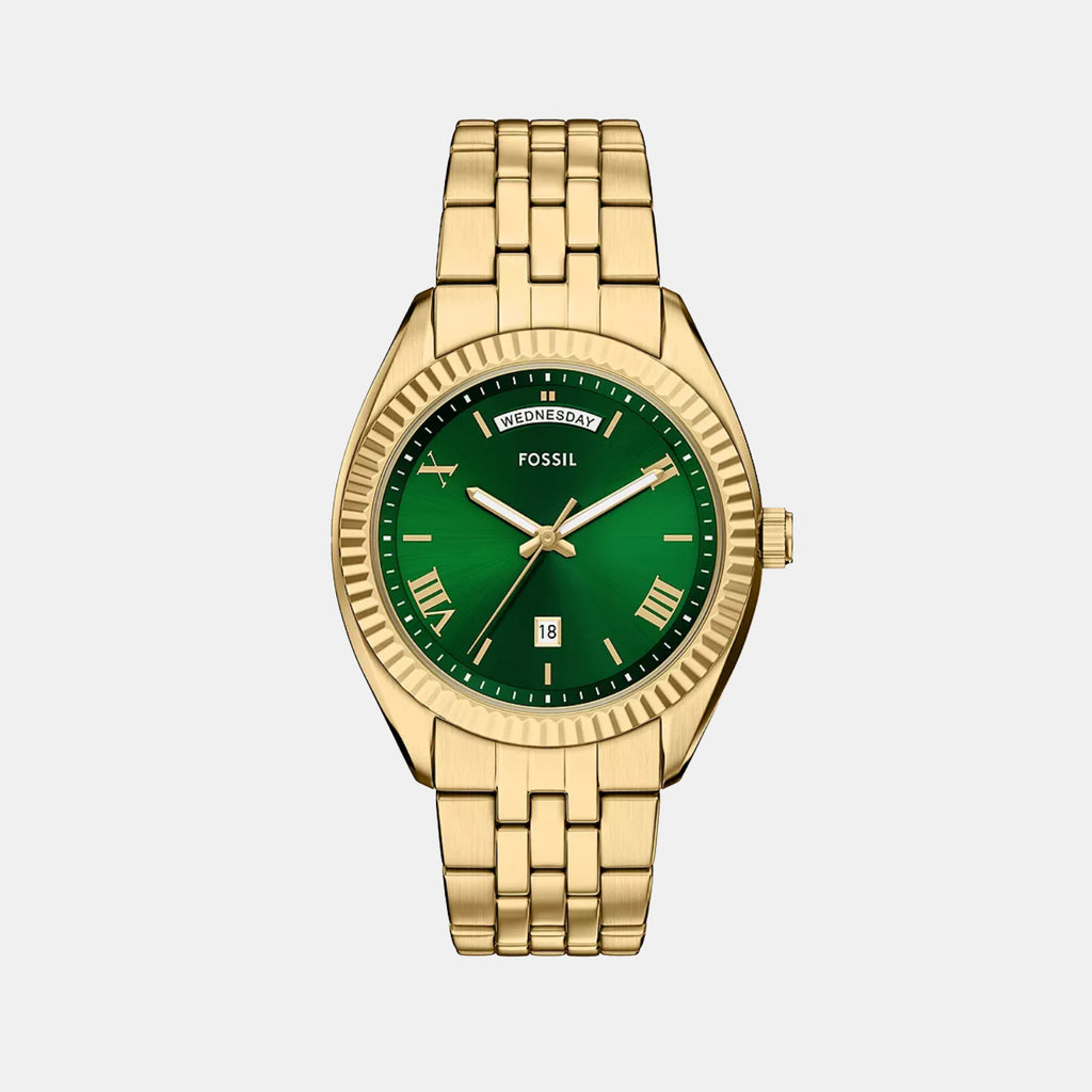 Campbell Men Quartz Green Dial Analog Stainless Steel Watch FS6142