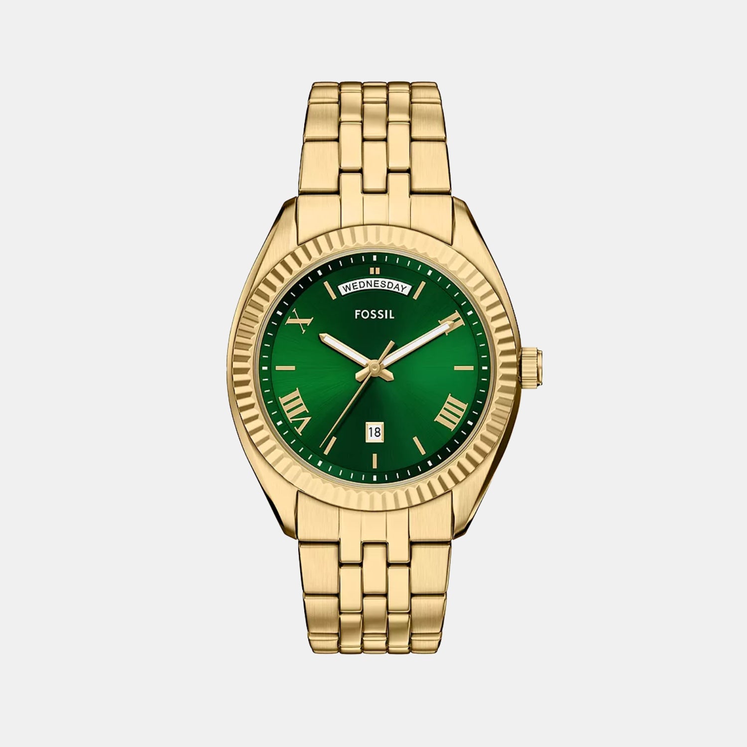 Campbell Men Quartz Green Dial Analog Stainless Steel Watch FS6142