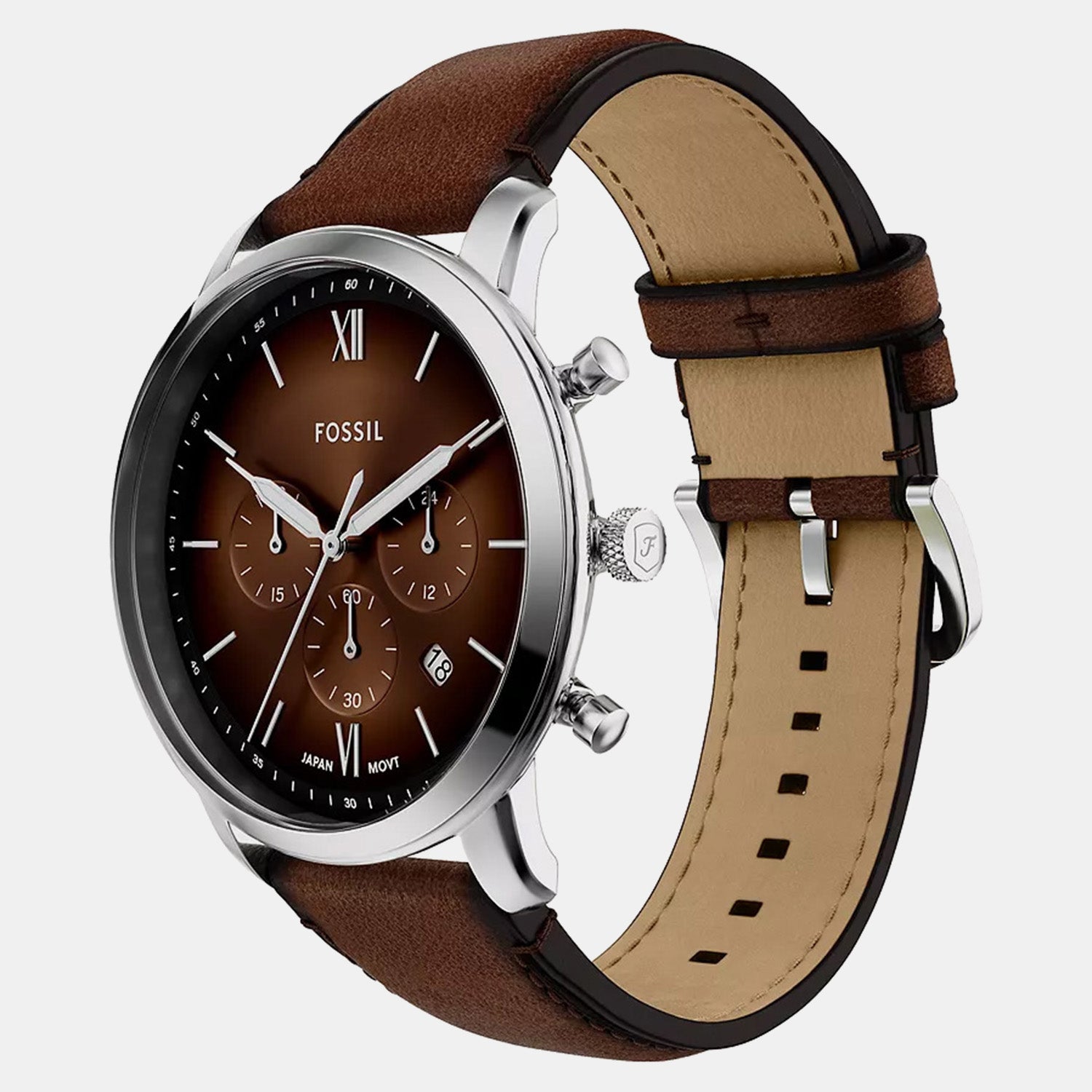 Neutra Men Quartz Brown Dial Chronograph Leather Watch FS6143