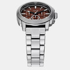 Machine Men Quartz Brown Dial Chronograph Stainless Steel Watch FS6144