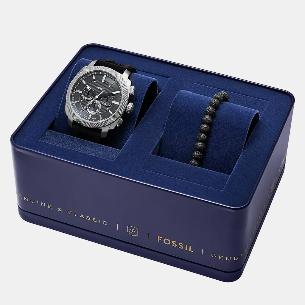 Machine Men Quartz Grey Dial Chronograph Silicone Watch FS6145SET