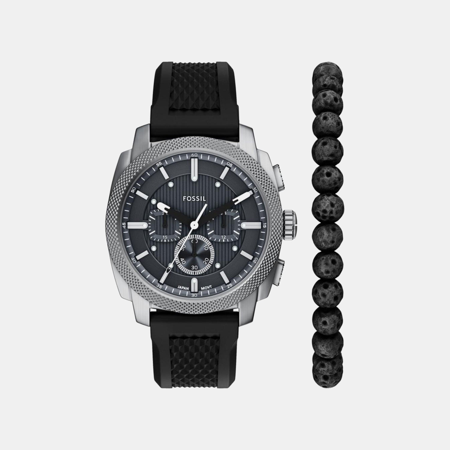 Machine Men Quartz Grey Dial Chronograph Silicone Watch FS6145SET