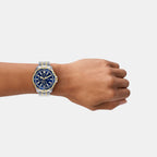 Garrett Men Quartz Blue Dial Multi-Function Stainless Steel Watch FS6146