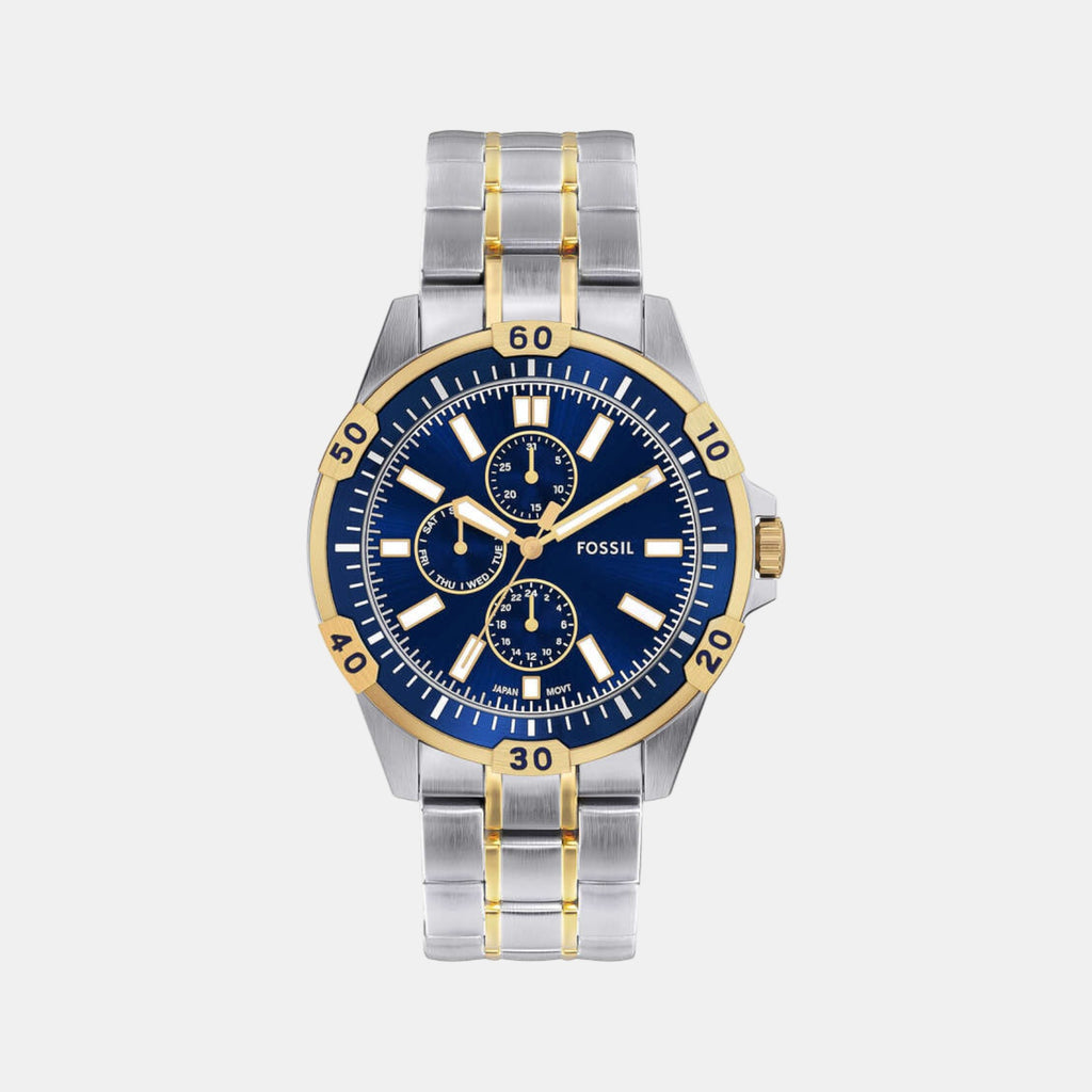 Garrett Men Quartz Blue Dial Multi-Function Stainless Steel Watch FS6146