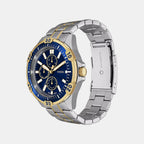 Garrett Men Quartz Blue Dial Multi-Function Stainless Steel Watch FS6146