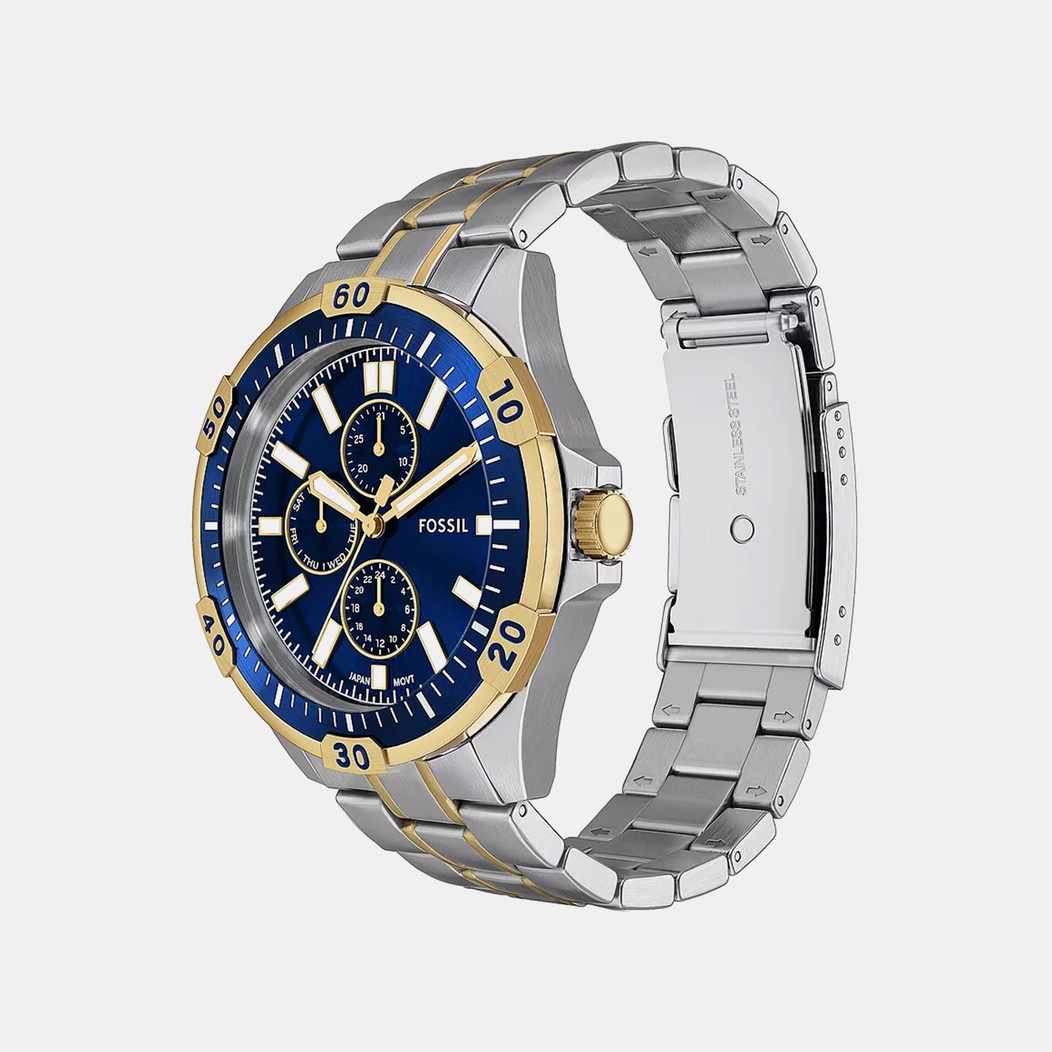 Garrett Men Quartz Blue Dial Multi-Function Stainless Steel Watch FS6146