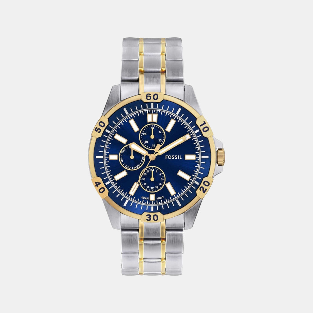 Garrett Men Quartz Blue Dial Multi-Function Stainless Steel Watch FS6146