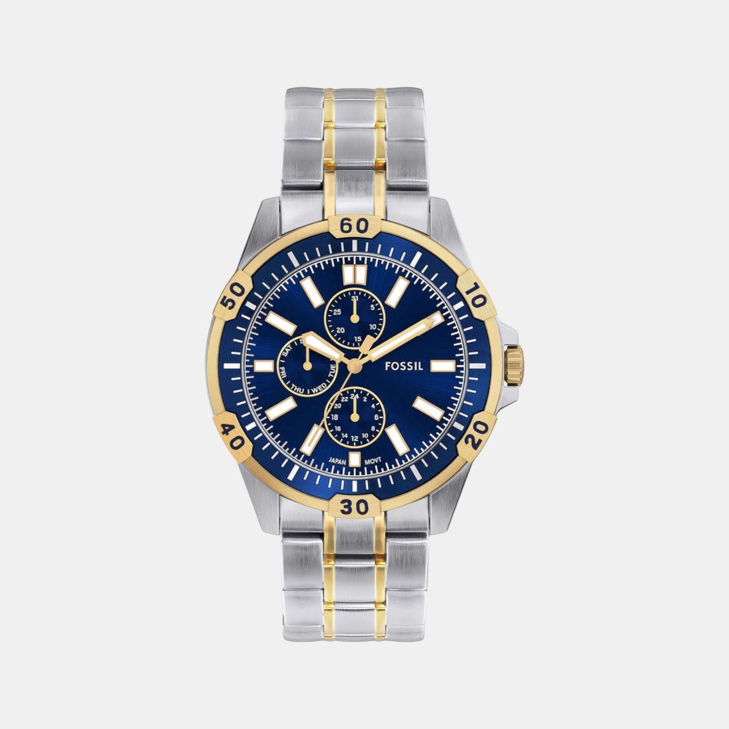 Garrett Men Quartz Blue Dial Multi-Function Stainless Steel Watch FS6146