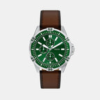 Garrett Men Quartz Green Dial Analog Leather Watch FS6147