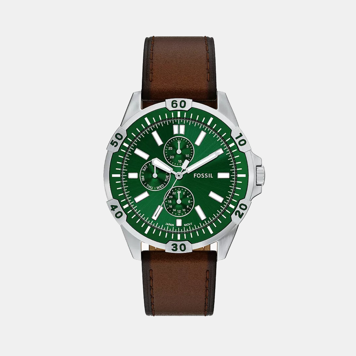Garrett Men Quartz Green Dial Analog Leather Watch FS6147