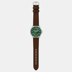 Garrett Men Quartz Green Dial Analog Leather Watch FS6147