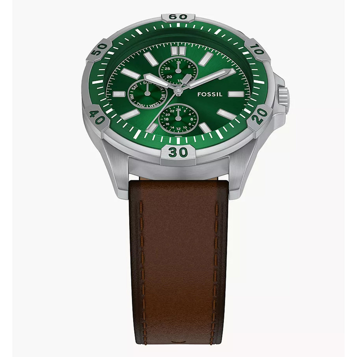 Garrett Men Quartz Green Dial Analog Leather Watch FS6147