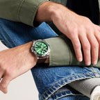 Garrett Men Quartz Green Dial Analog Leather Watch FS6147