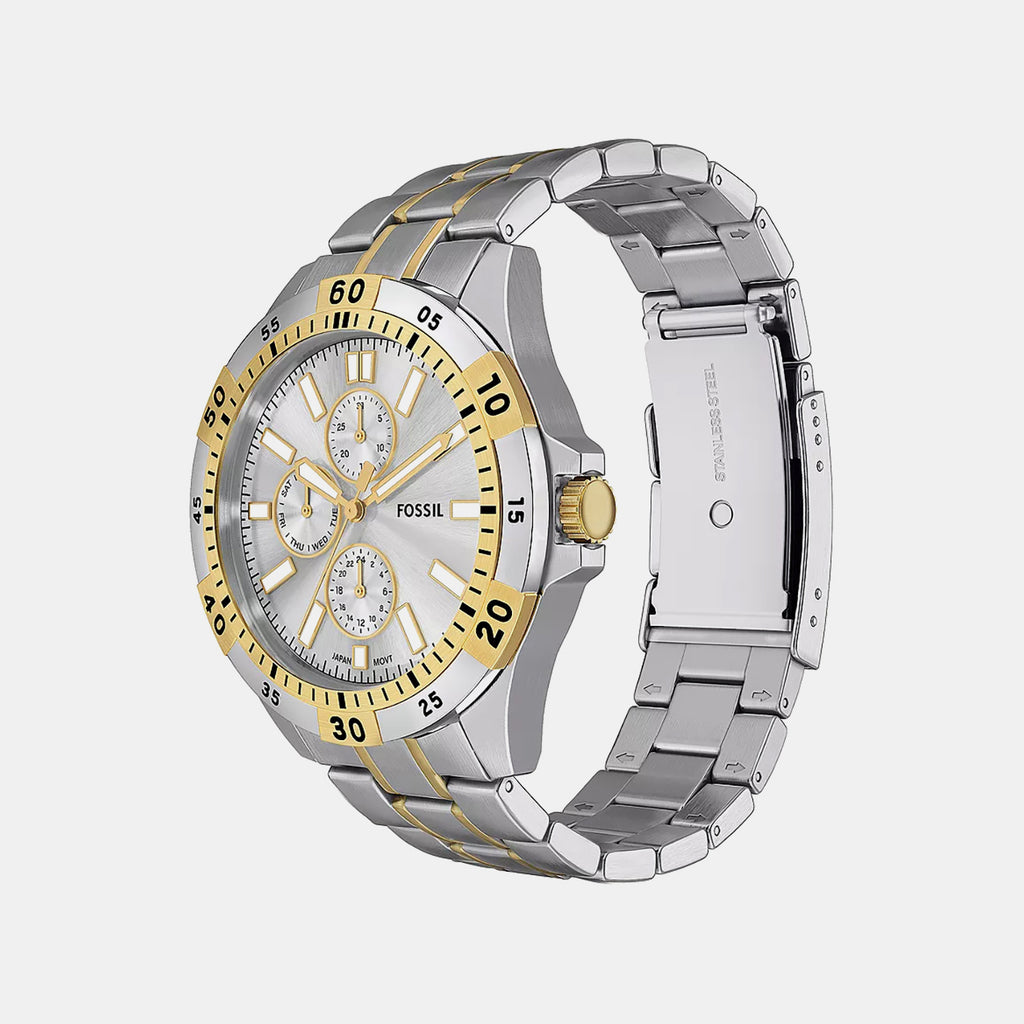 Garrett Men Quartz Silver Dial Multi-Function Stainless Steel Watch FS6148