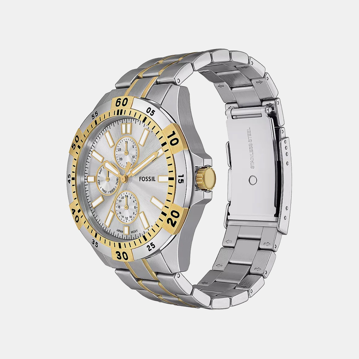 Garrett Men Quartz Silver Dial Multi-Function Stainless Steel Watch FS6148