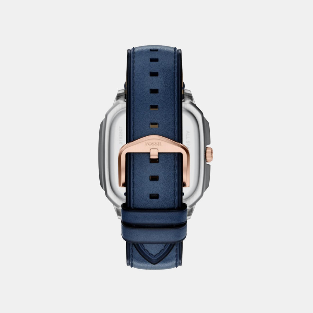 Crosby Men Quartz Blue Dial Analog Leather Watch FS6149