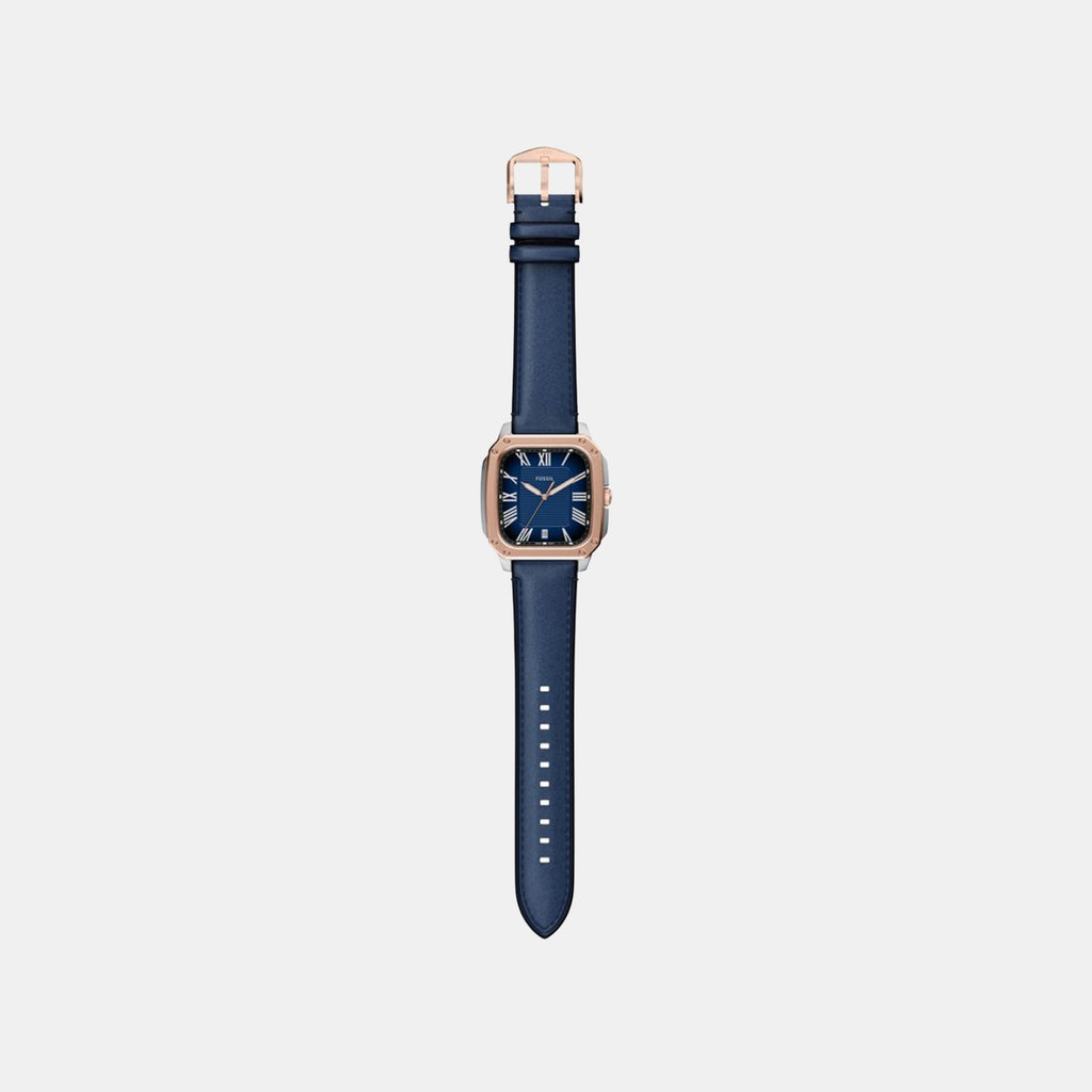 Crosby Men Quartz Blue Dial Analog Leather Watch FS6149