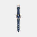Crosby Men Quartz Blue Dial Analog Leather Watch FS6149