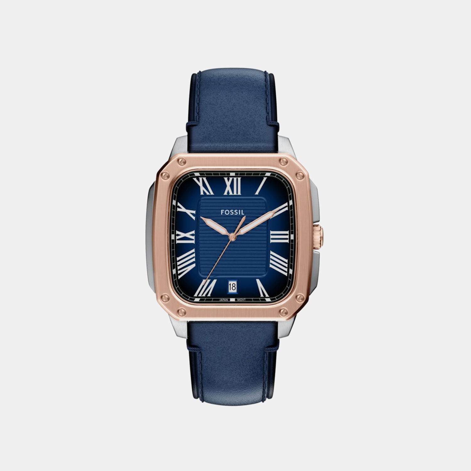 Crosby Men Quartz Blue Dial Analog Leather Watch FS6149