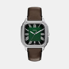 Crosby Men Quartz Green Dial Analog Leather Watch FS6150