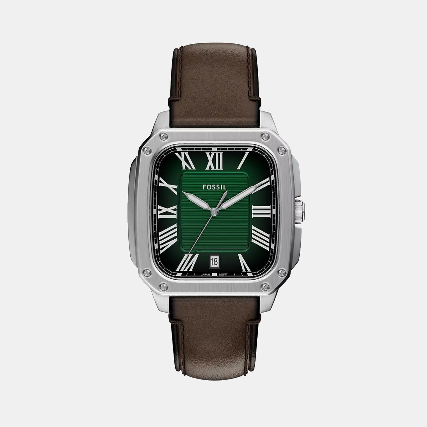 Crosby Men Quartz Green Dial Analog Leather Watch FS6150